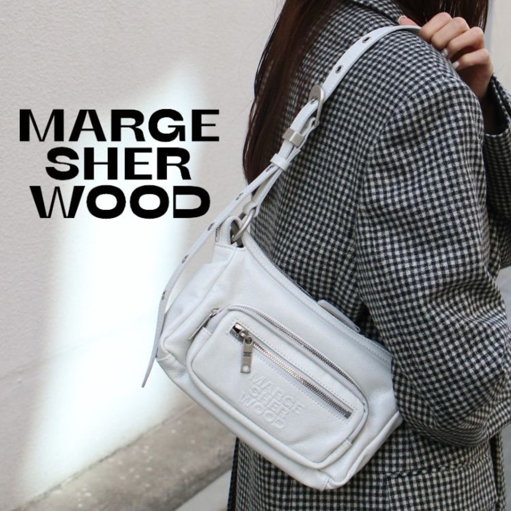 MARGESHERWOOD Outpocket Hobo Mini bag in cream glossy leather - Picture 3 of 10